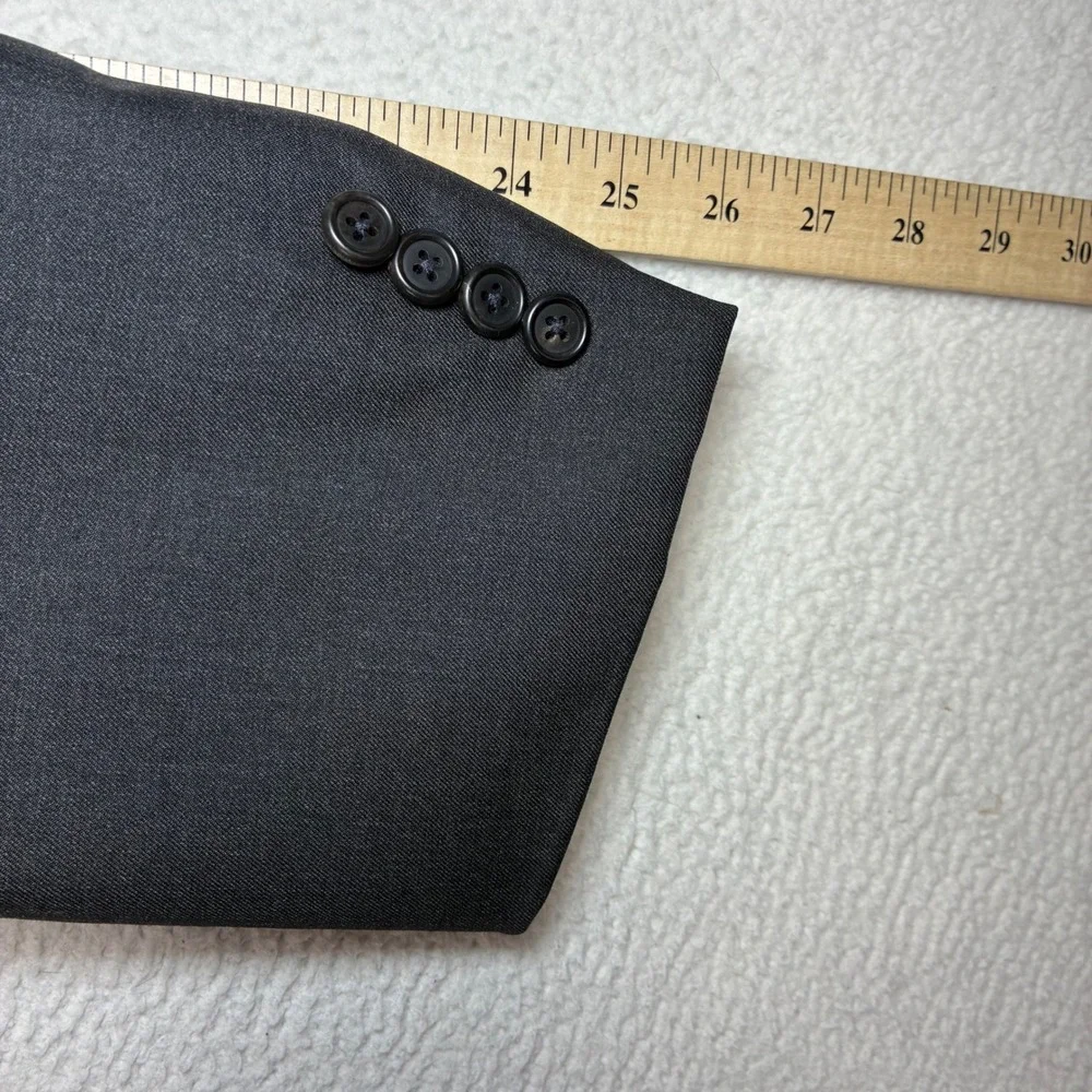 Hickey Freeman Loro Piana Blazer Men 48 Long Black Super 130s Wool Suit Jacket
